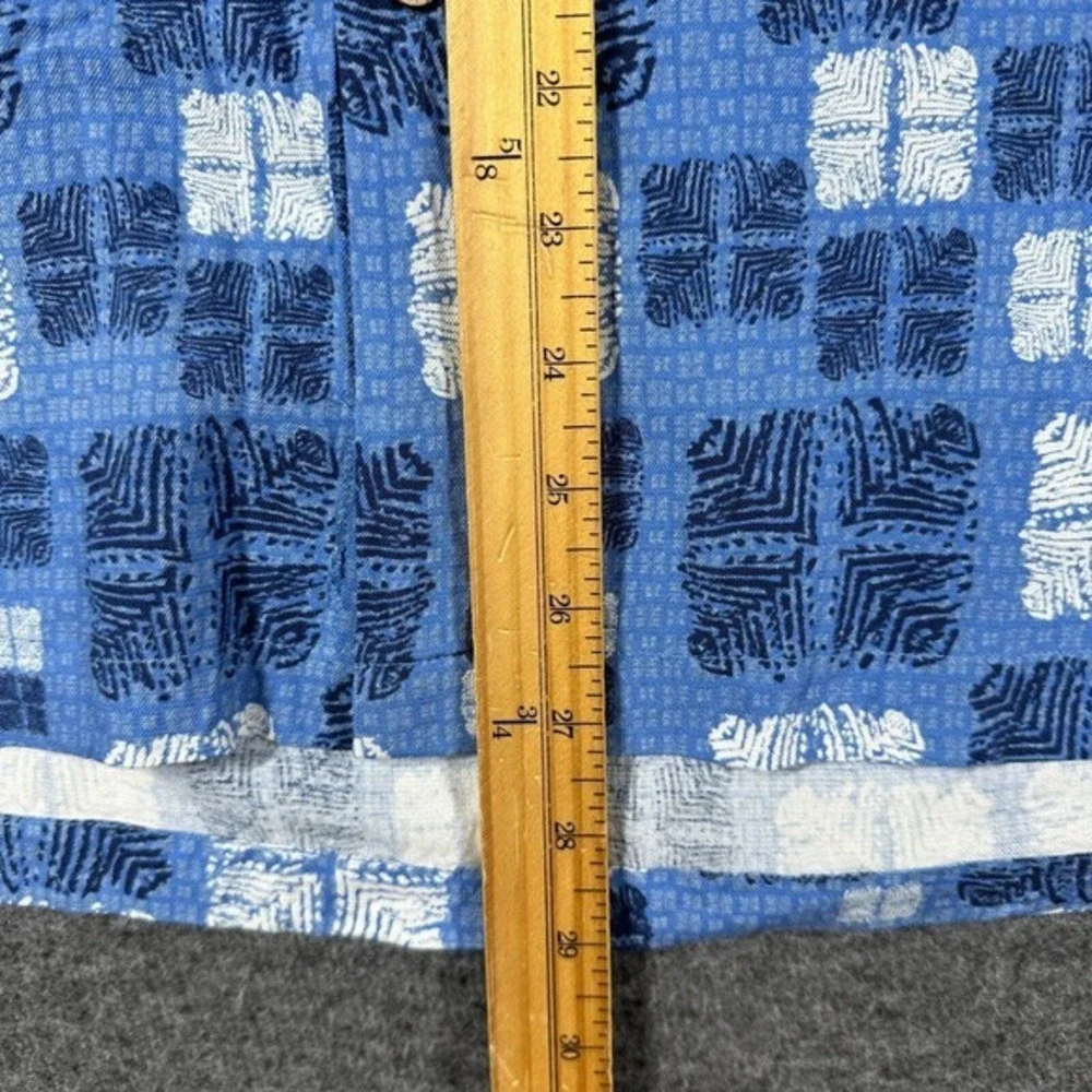 Nat Nast Silk‎ Blend Button Up Shirt Mens XL Extra Large Blue Short Sleeve